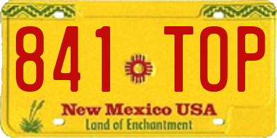 NM license plate 841TOP