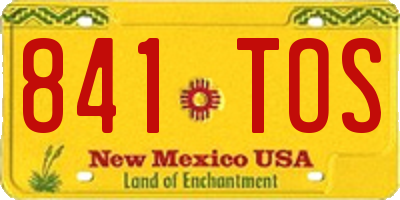 NM license plate 841TOS