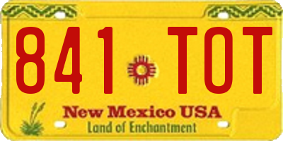 NM license plate 841TOT