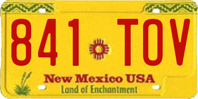 NM license plate 841TOV