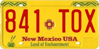 NM license plate 841TOX
