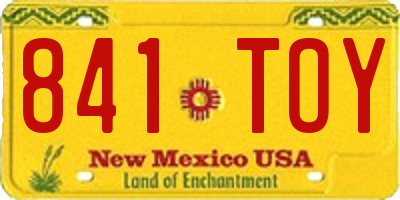 NM license plate 841TOY
