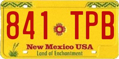 NM license plate 841TPB