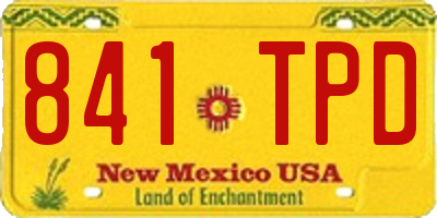 NM license plate 841TPD
