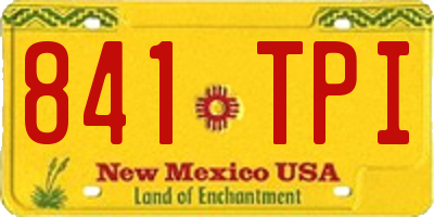 NM license plate 841TPI