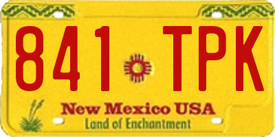 NM license plate 841TPK