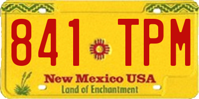 NM license plate 841TPM