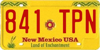 NM license plate 841TPN