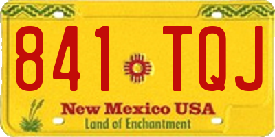 NM license plate 841TQJ