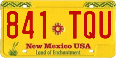 NM license plate 841TQU