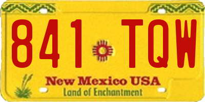 NM license plate 841TQW
