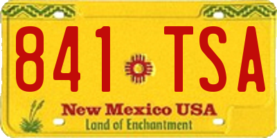 NM license plate 841TSA