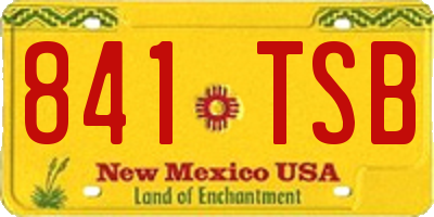 NM license plate 841TSB