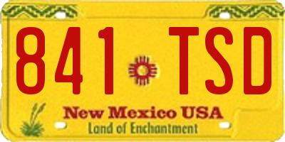 NM license plate 841TSD