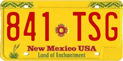 NM license plate 841TSG