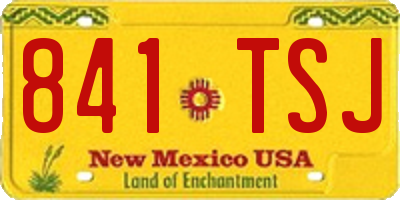 NM license plate 841TSJ