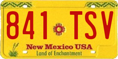 NM license plate 841TSV