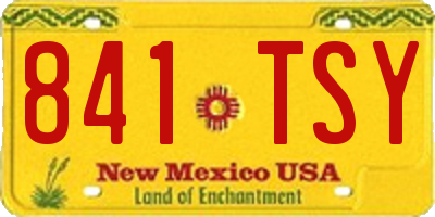 NM license plate 841TSY