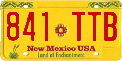 NM license plate 841TTB