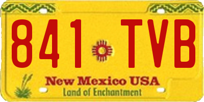 NM license plate 841TVB