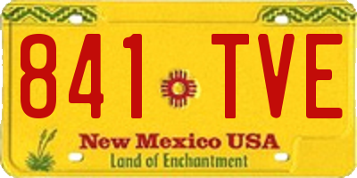 NM license plate 841TVE