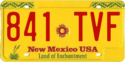 NM license plate 841TVF