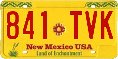 NM license plate 841TVK