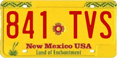 NM license plate 841TVS