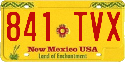 NM license plate 841TVX