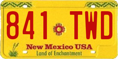 NM license plate 841TWD