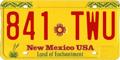 NM license plate 841TWU