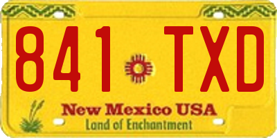 NM license plate 841TXD