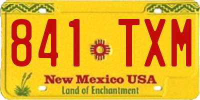 NM license plate 841TXM