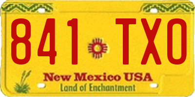 NM license plate 841TXO