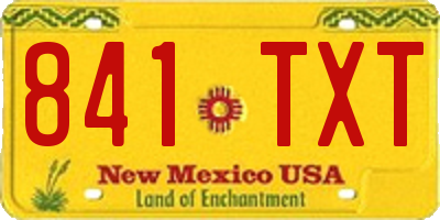 NM license plate 841TXT