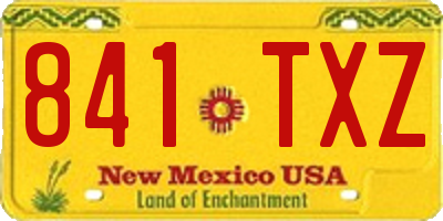 NM license plate 841TXZ