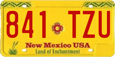 NM license plate 841TZU