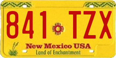 NM license plate 841TZX