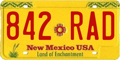 NM license plate 842RAD