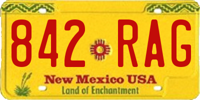 NM license plate 842RAG