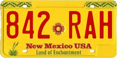 NM license plate 842RAH