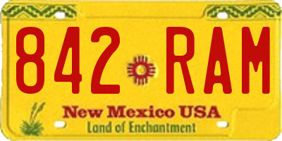 NM license plate 842RAM