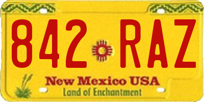 NM license plate 842RAZ