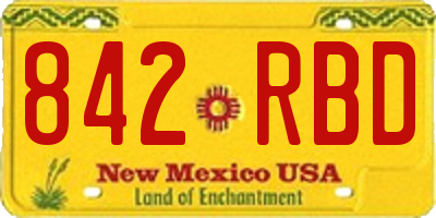 NM license plate 842RBD