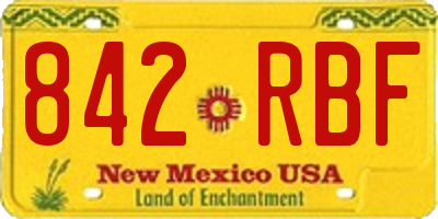 NM license plate 842RBF