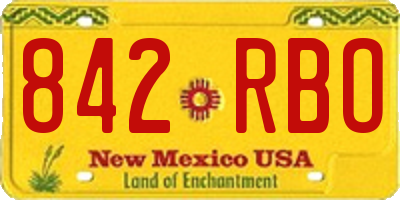 NM license plate 842RBO