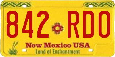 NM license plate 842RDO