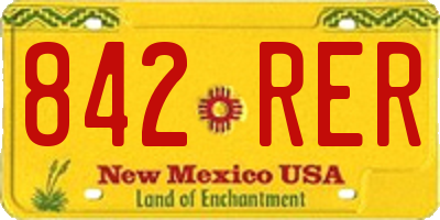 NM license plate 842RER