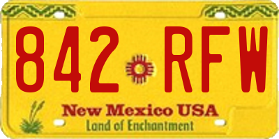 NM license plate 842RFW