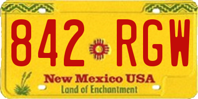 NM license plate 842RGW